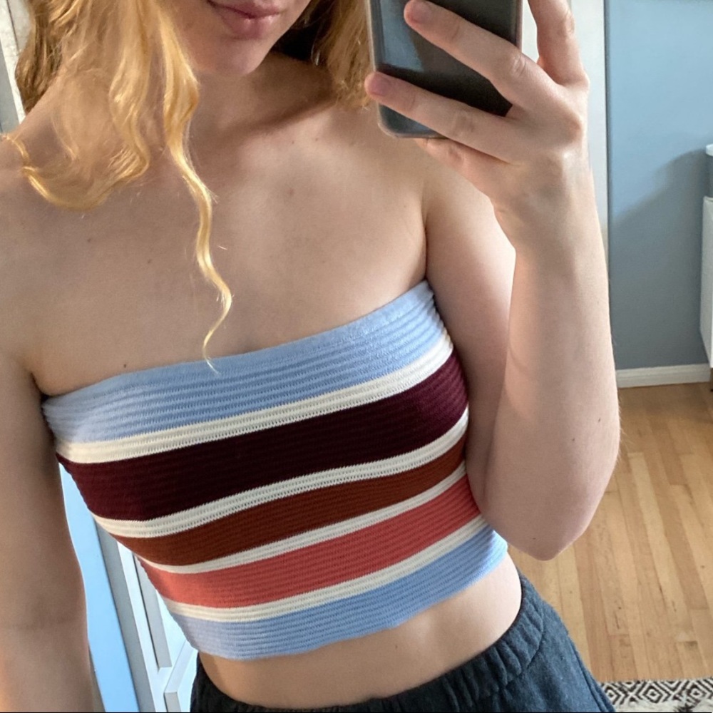 Colorful Striped Tube Top